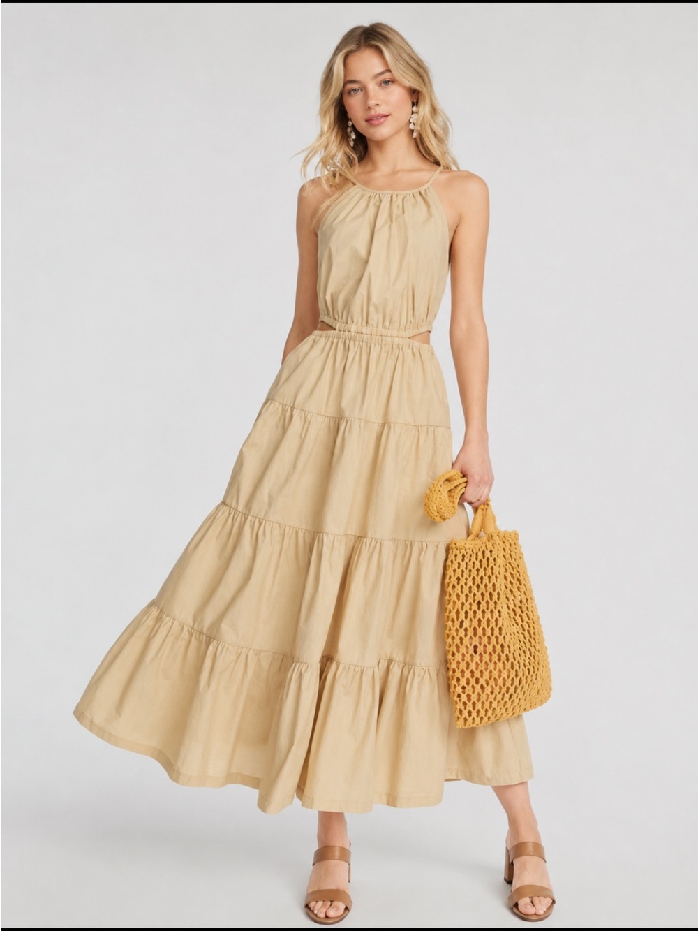 J. Crew Harbour Side-Cutout Midi Dress Size Medium 36854